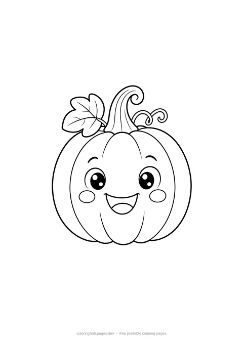 Smiling pumpkin – free printable halloween coloring page for kids