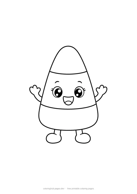 Candy corn – free printable halloween coloring page for kids