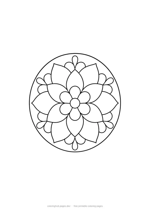 Floral Mandala coloring page preview